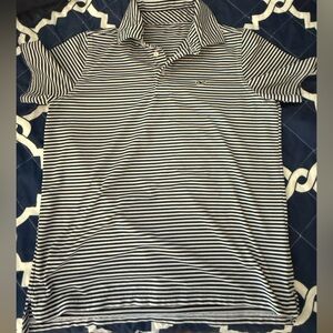 Vineyard Vines Navy and White Striped Polo Boys M